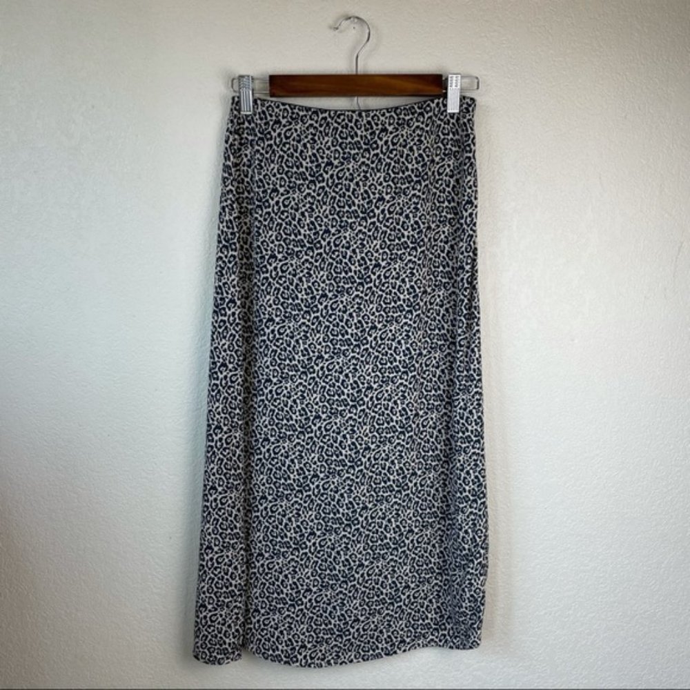 American Eagle Leopard Print Midi Slip Skirt NWT